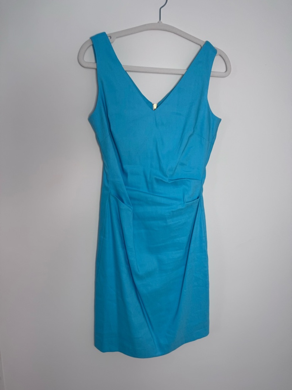 Sara Campbell Bright Turquoise V-Neck Midi Dress